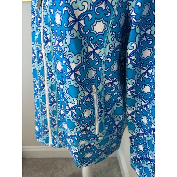 Talbots New Womens Size 1X Blue & White Full-Zip Jacket With Pockets - Picture 15 of 16